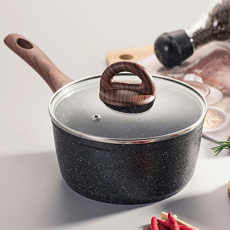 Chảo Nhôm Sâu Lòng Chống Dính Baum Marble 18cm, 1 Tay Cầm, Nắp Thủy Tinh, LocknLock - LBU1181, Chảo Nhôm Sâu Lòng Chống Dính Baum Marble 18cm, 1 Tay Cầm, Nắp Thủy Tinh, LocknLock - LBU1181